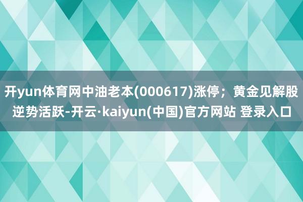 开yun体育网中油老本(000617)涨停;黄金见解股逆势活跃-开云·kaiyun(中国)官方网站 登录入口