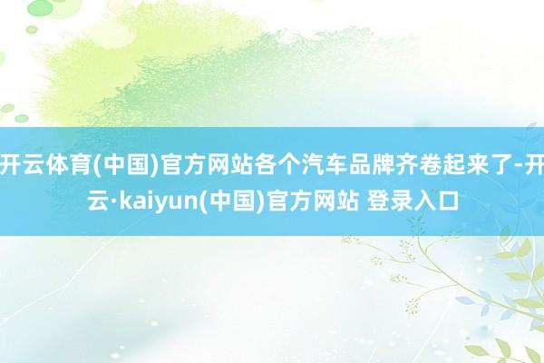 开云体育(中国)官方网站各个汽车品牌齐卷起来了-开云·kaiyun(中国)官方网站 登录入口