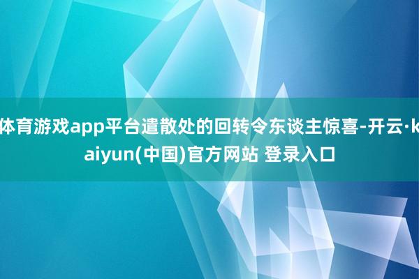 体育游戏app平台遣散处的回转令东谈主惊喜-开云·kaiyun(中国)官方网站 登录入口