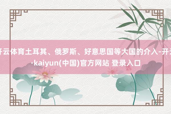 开云体育土耳其、俄罗斯、好意思国等大国的介入-开云·kaiyun(中国)官方网站 登录入口