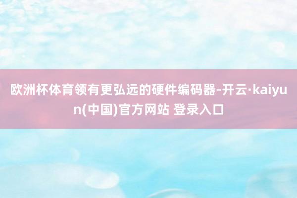 欧洲杯体育领有更弘远的硬件编码器-开云·kaiyun(中国)官方网站 登录入口