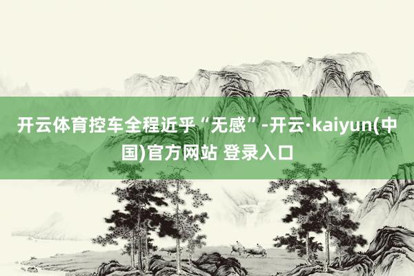 开云体育控车全程近乎“无感”-开云·kaiyun(中国)官方网站 登录入口