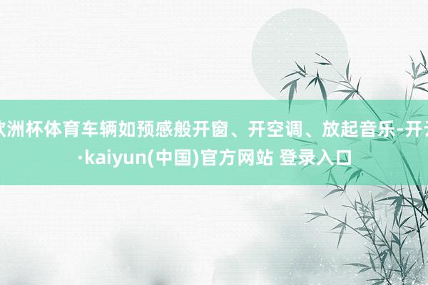 欧洲杯体育车辆如预感般开窗、开空调、放起音乐-开云·kaiyun(中国)官方网站 登录入口