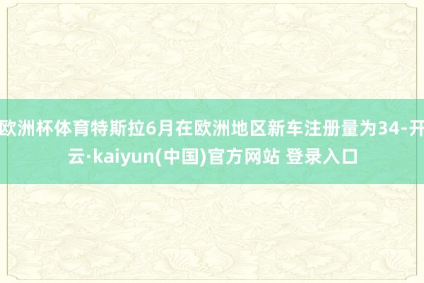 欧洲杯体育特斯拉6月在欧洲地区新车注册量为34-开云·kaiyun(中国)官方网站 登录入口