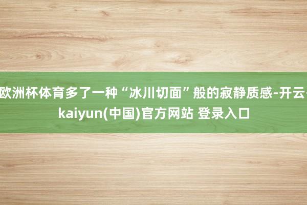 欧洲杯体育多了一种“冰川切面”般的寂静质感-开云·kaiyun(中国)官方网站 登录入口
