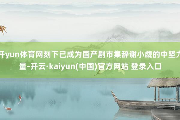 开yun体育网刻下已成为国产剧市集辞谢小觑的中坚力量-开云·kaiyun(中国)官方网站 登录入口