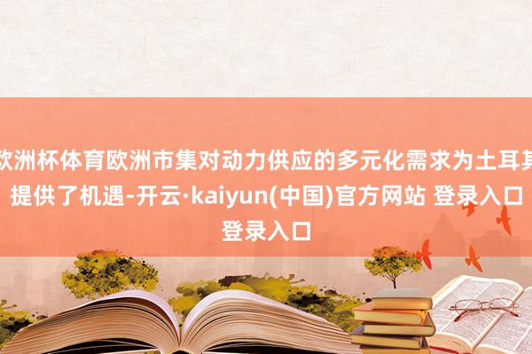 欧洲杯体育欧洲市集对动力供应的多元化需求为土耳其提供了机遇-开云·kaiyun(中国)官方网站 登录入口