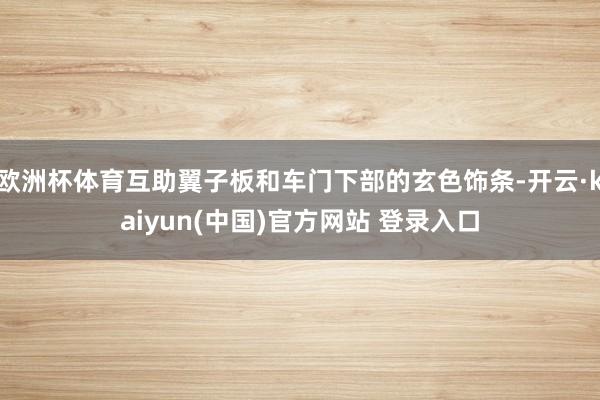 欧洲杯体育互助翼子板和车门下部的玄色饰条-开云·kaiyun(中国)官方网站 登录入口