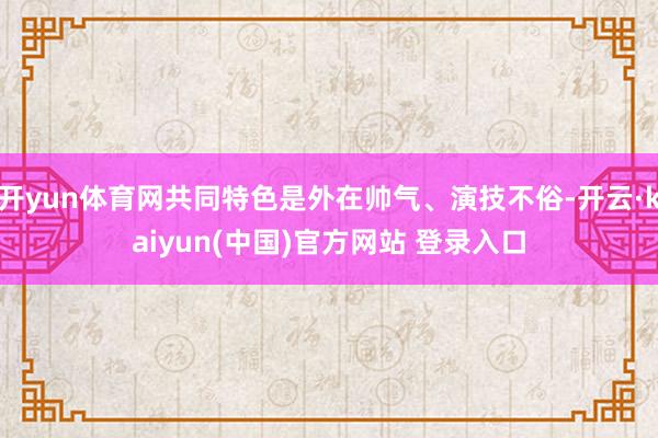 开yun体育网共同特色是外在帅气、演技不俗-开云·kaiyun(中国)官方网站 登录入口
