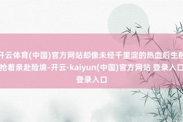 开云体育(中国)官方网站却像未经千里淀的热血后生般抢着亲赴险境-开云·kaiyun(中国)官方网站 登录入口