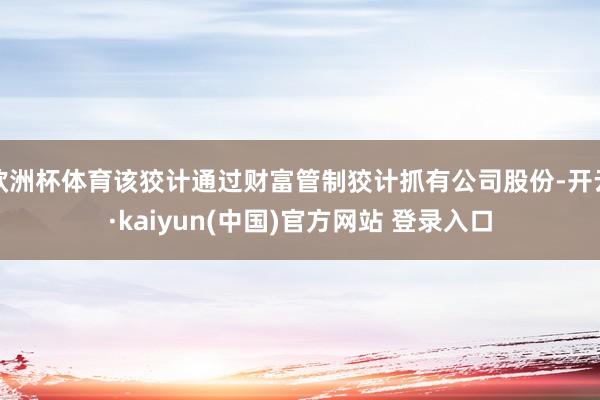 欧洲杯体育该狡计通过财富管制狡计抓有公司股份-开云·kaiyun(中国)官方网站 登录入口