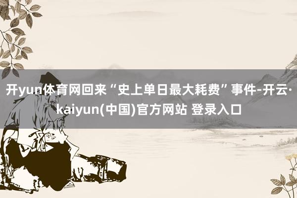 开yun体育网　　回来“史上单日最大耗费”事件-开云·kaiyun(中国)官方网站 登录入口