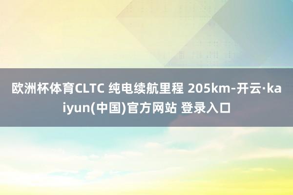 欧洲杯体育CLTC 纯电续航里程 205km-开云·kaiyun(中国)官方网站 登录入口