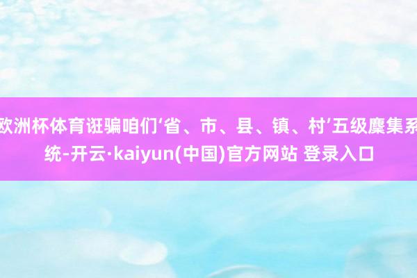 欧洲杯体育诳骗咱们‘省、市、县、镇、村’五级麇集系统-开云·kaiyun(中国)官方网站 登录入口