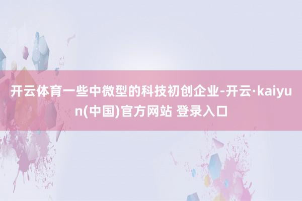 开云体育一些中微型的科技初创企业-开云·kaiyun(中国)官方网站 登录入口